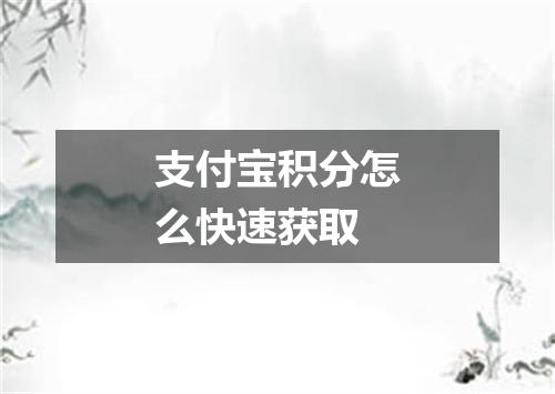 支付宝积分怎么快速获取