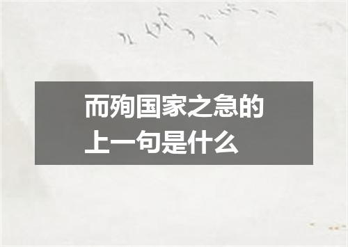 而殉国家之急的上一句是什么