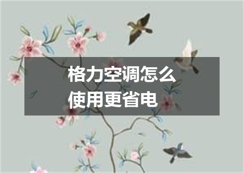 格力空调怎么使用更省电