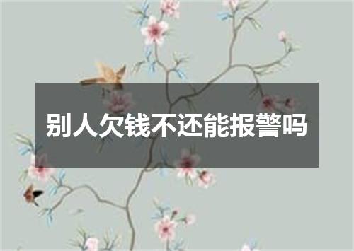 别人欠钱不还能报警吗