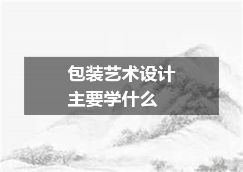 包装艺术设计主要学什么