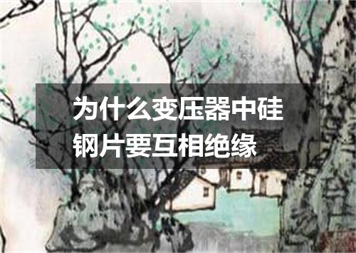 为什么变压器中硅钢片要互相绝缘