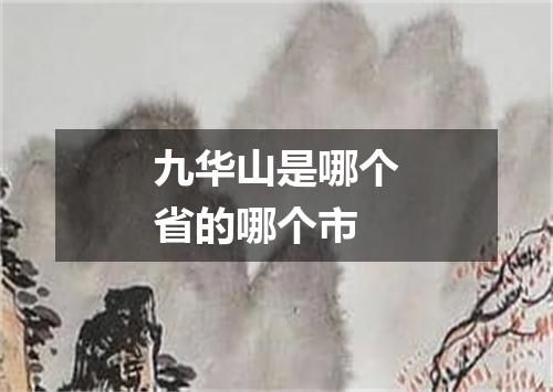 九华山是哪个省的哪个市