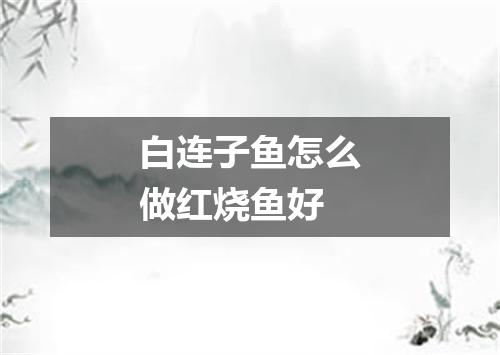 白连子鱼怎么做红烧鱼好