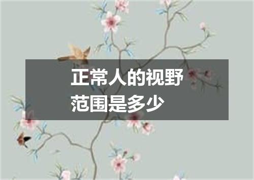 正常人的视野范围是多少