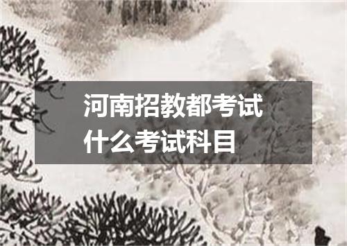 河南招教都考试什么考试科目