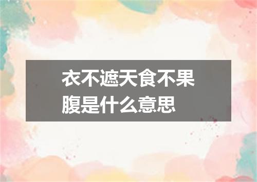 衣不遮天食不果腹是什么意思