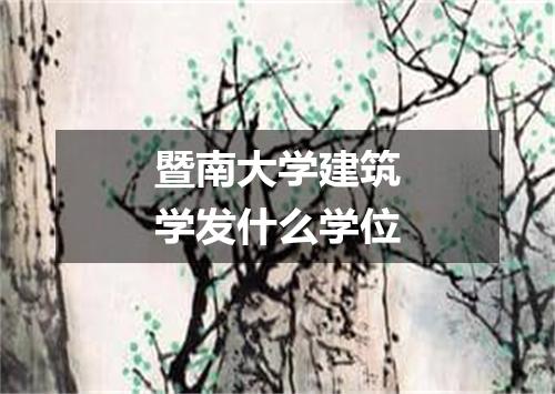 暨南大学建筑学发什么学位