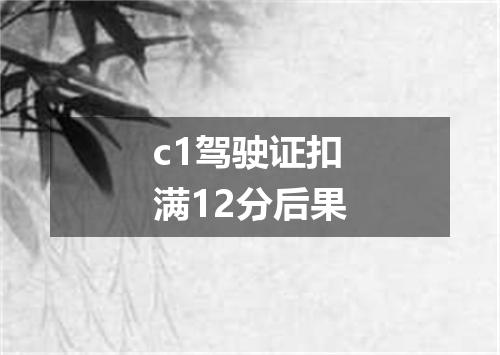 c1驾驶证扣满12分后果