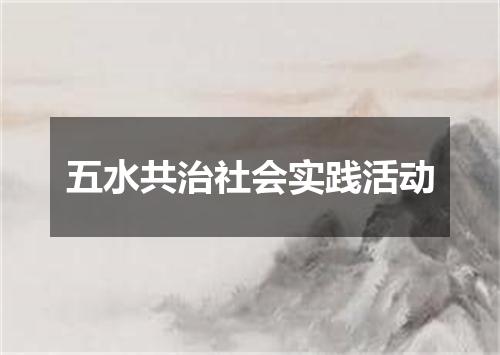 五水共治社会实践活动