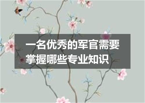 一名优秀的军官需要掌握哪些专业知识