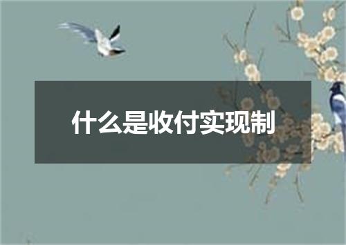 什么是收付实现制