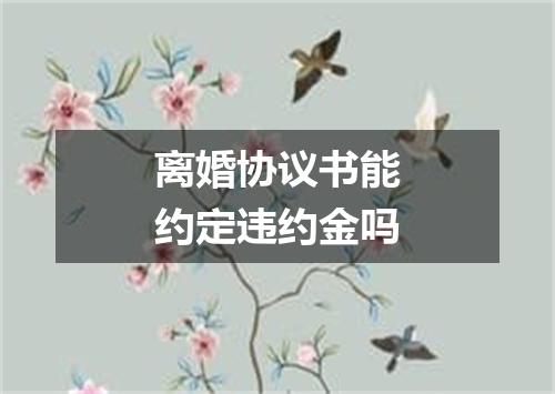 离婚协议书能约定违约金吗