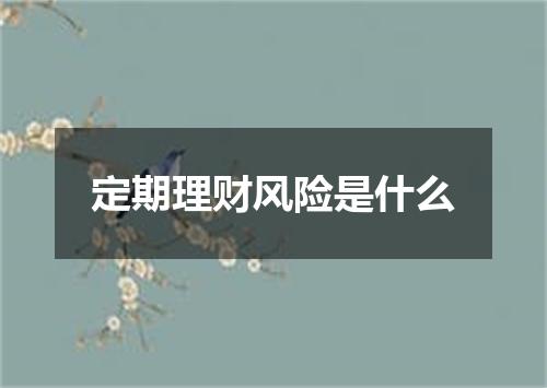 定期理财风险是什么
