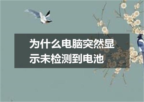 为什么电脑突然显示未检测到电池
