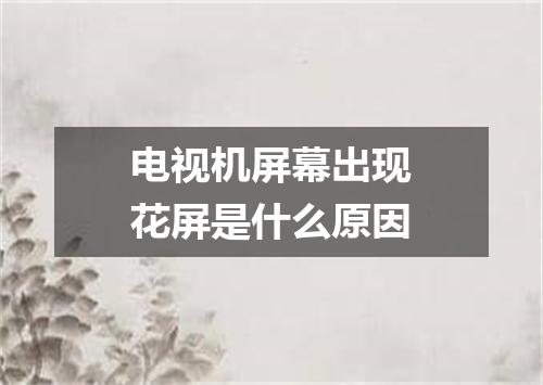 电视机屏幕出现花屏是什么原因