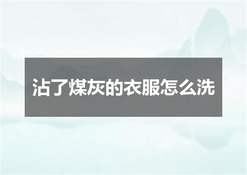 沾了煤灰的衣服怎么洗