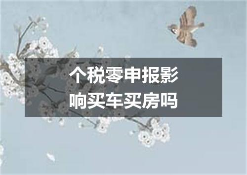 个税零申报影响买车买房吗