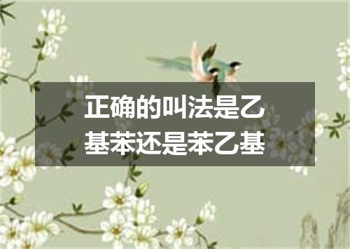 正确的叫法是乙基苯还是苯乙基