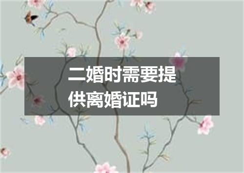 二婚时需要提供离婚证吗