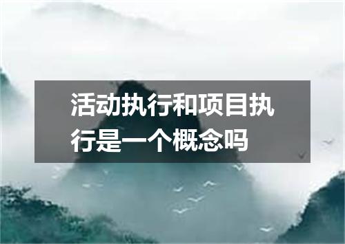 活动执行和项目执行是一个概念吗