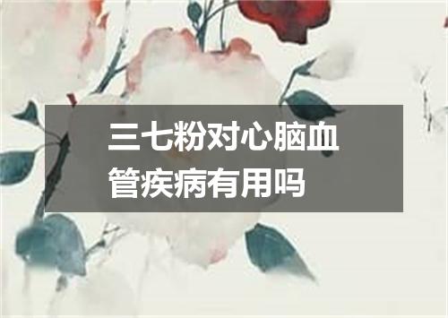 三七粉对心脑血管疾病有用吗