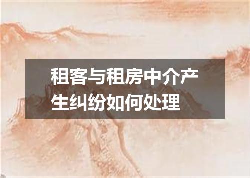 租客与租房中介产生纠纷如何处理