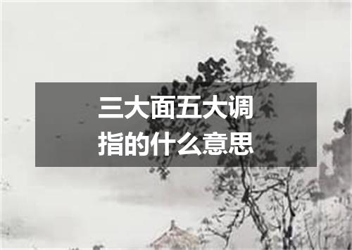 三大面五大调指的什么意思