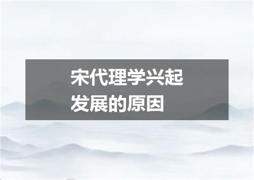 宋代理学兴起发展的原因