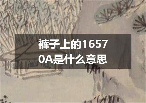 裤子上的16570A是什么意思