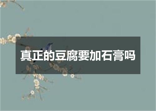 真正的豆腐要加石膏吗