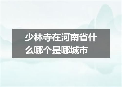 少林寺在河南省什么哪个是哪城市