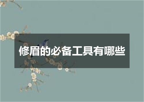 修眉的必备工具有哪些