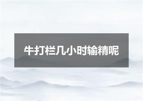 牛打栏几小时输精呢