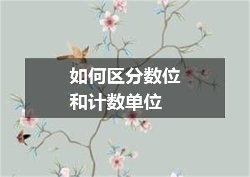 如何区分数位和计数单位