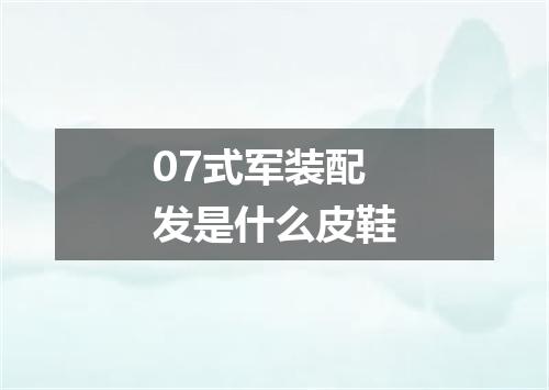 07式军装配发是什么皮鞋