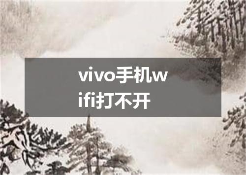 vivo手机wifi打不开