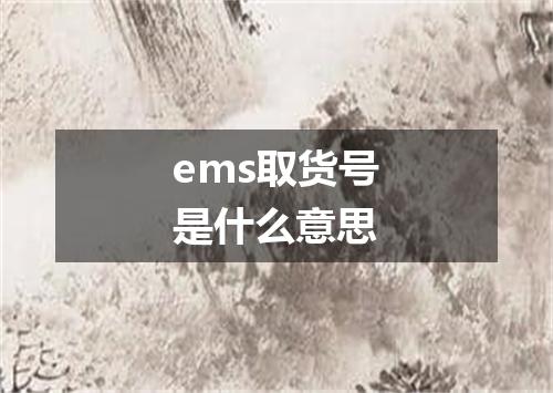 ems取货号是什么意思
