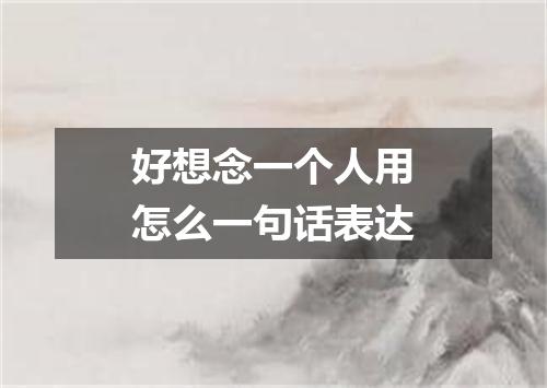好想念一个人用怎么一句话表达
