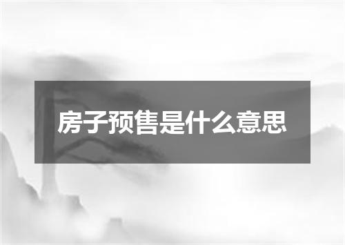 房子预售是什么意思