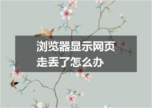 浏览器显示网页走丢了怎么办
