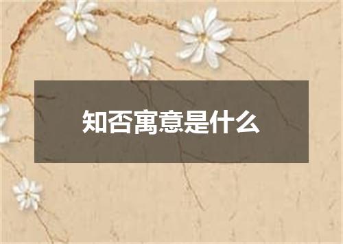 知否寓意是什么