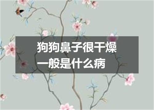 狗狗鼻子很干燥一般是什么病