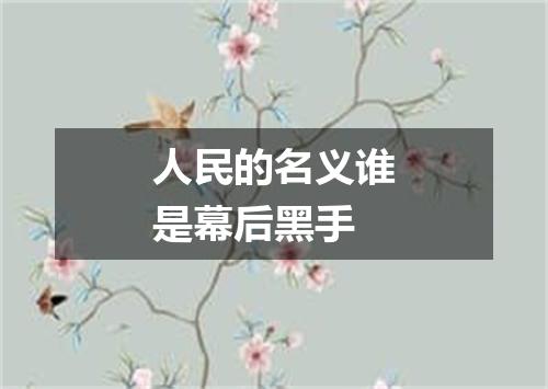 人民的名义谁是幕后黑手