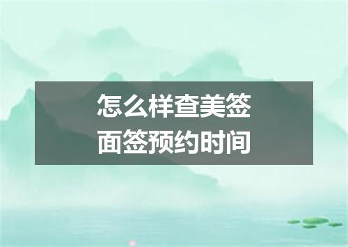 怎么样查美签面签预约时间