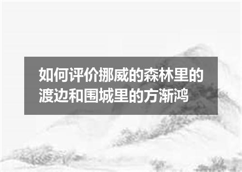 如何评价挪威的森林里的渡边和围城里的方渐鸿