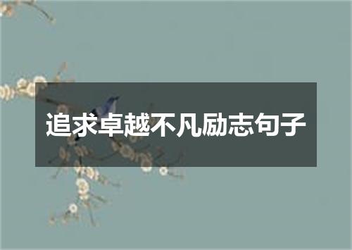 追求卓越不凡励志句子