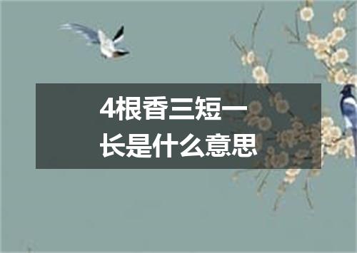 4根香三短一长是什么意思