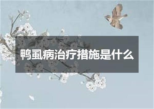 鸭虱病治疗措施是什么