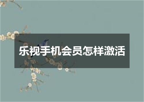 乐视手机会员怎样激活